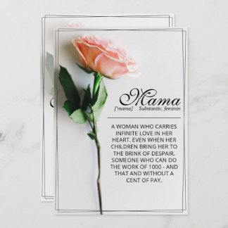 Mom – Simply Irreplaceable | Classic Card - Rose M