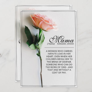 Mom – Simply Irreplaceable | Classic Card - Rose M