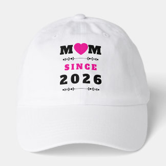 Mom Since 2026 Elegant Minimalist Embroidered Hat