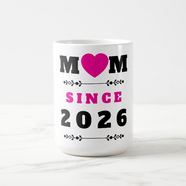 Mom Since 2026 Elegant Minimalist Mug (Center)