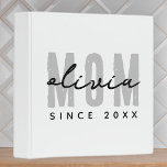 Mom Since 20XX Modern Simple Preppy 3 Ring Binder<br><div class="desc">This simple and modern design is composed of san serif typography.</div>