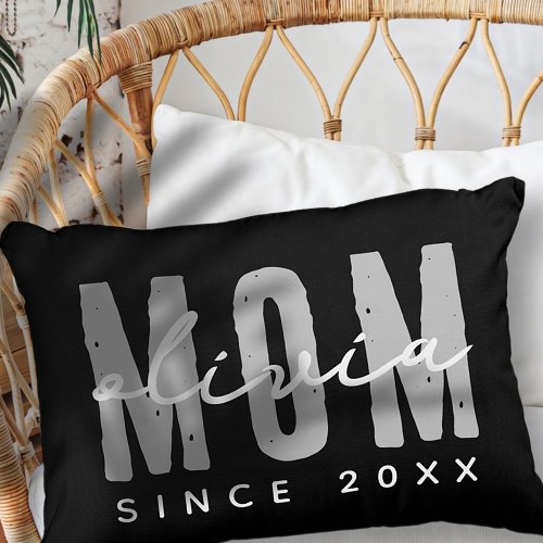 Mom Since 20XX Modern Simple Preppy Accent Pillow