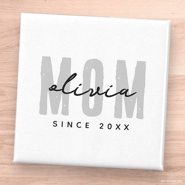 Mom Since 20XX Modern Simple Preppy Magnet (Creator Uploaded)