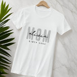 Mom Since 20XX Modern Simple Preppy T-Shirt<br><div class="desc">This simple and modern design is composed of san serif typography.</div>