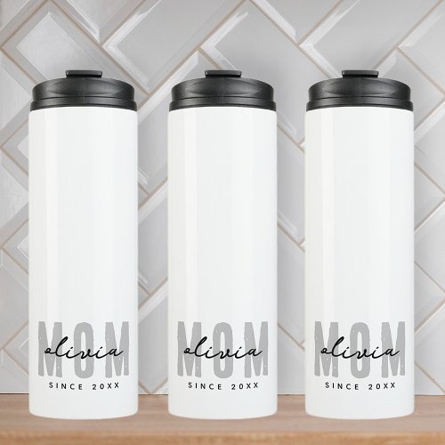 Mom Since 20XX Modern Simple Preppy Thermal Tumbler