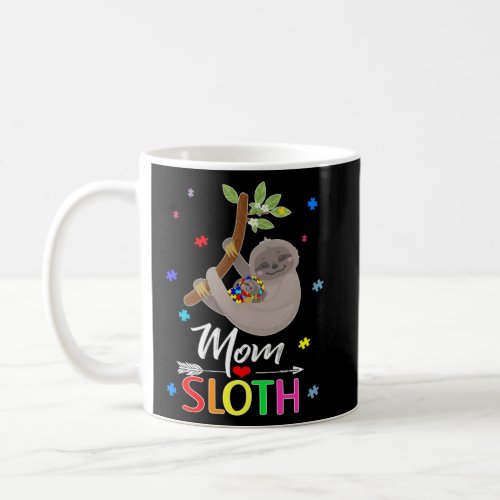 Mom Sloth Autism Awareness  Love Support Womens  Coffee Mug