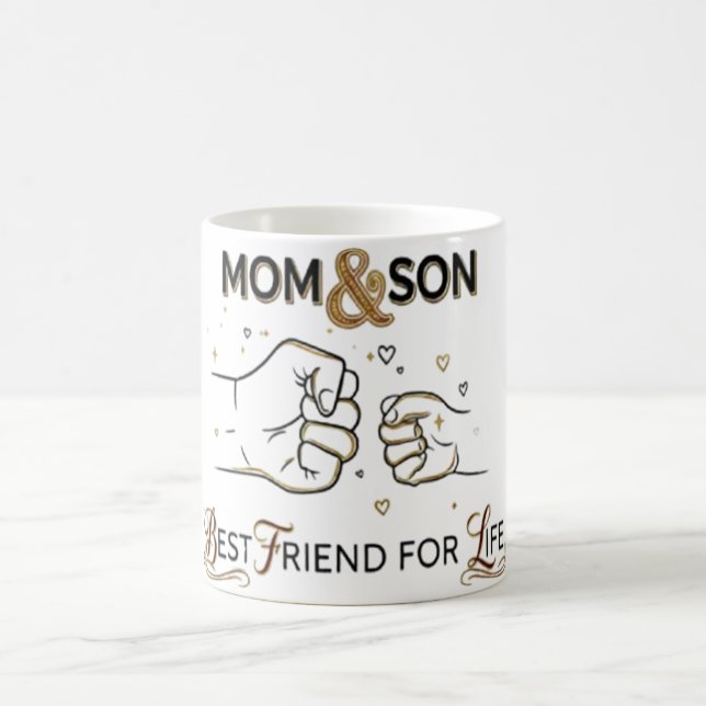 Mom & Son Best Friend for Life Fist Bump Mug (Center)