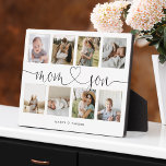 Mom & Son Heart Script | Photo Grid Collage Plaque<br><div class="desc">A special and memorable photo collage gift for mom and son The design features an eight-photo collage layout to display eight of your own special mom and son photos. "Mom Son" is designed in a stylish black script and heart design calligraphy and customized with the mother and son's name. A...</div>