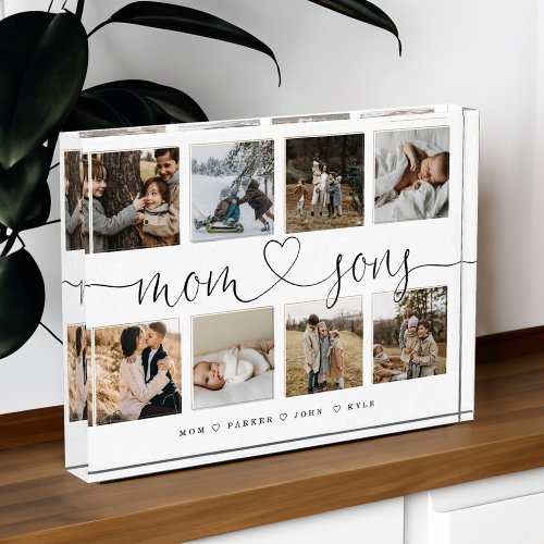 Mom  Sons Heart Script  Photo Grid Collage