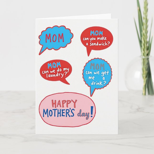 Mom Speech Bubbles Day Card (Front)