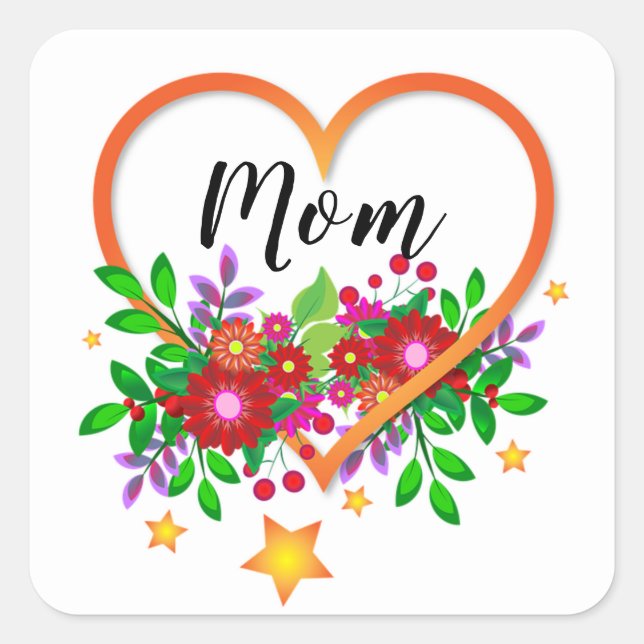 Mom Square Sticker (Front)