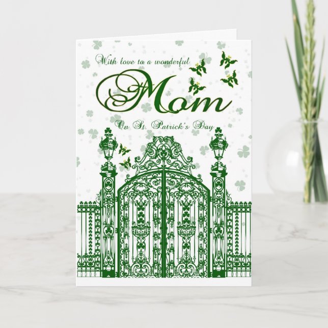 Mom St. Patrick's Day Card - Clover Gate And Butte (Front)
