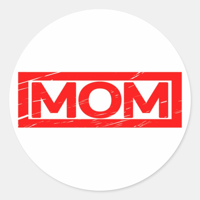 Mom Stamp Classic Round Sticker (Front)