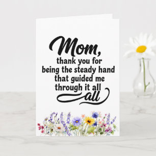 Mom Steady Hand Guided Me Watercolor Wildflower Card
