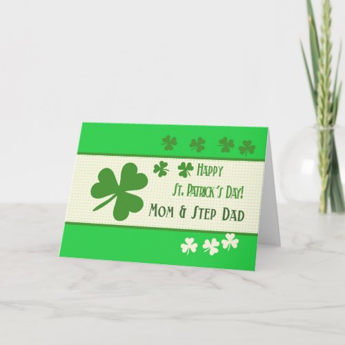 Mom  Step Dad  Happy St Patricks Day Card