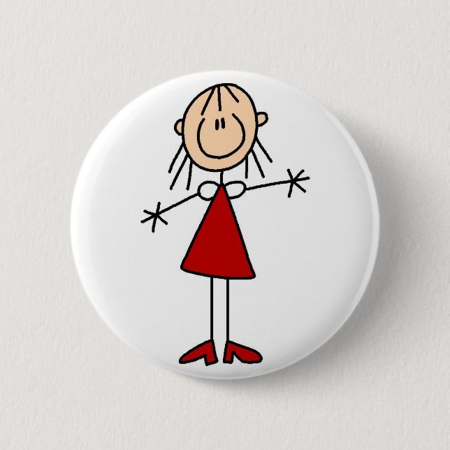 Mom Stick Figure Button (Front)