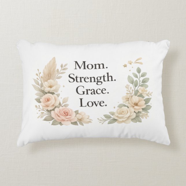 Mom Strength & Grace Pillow (Front)