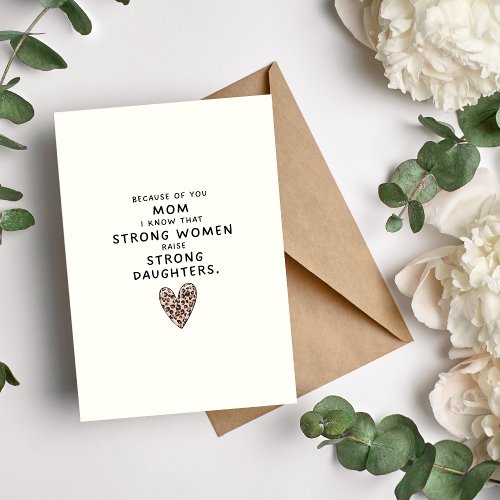 Mom Strong Women Strong Daughter Card