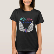 Mom Survivor Thyroid Cancer Awareness Costume  T-Shirt