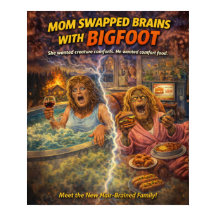Mom Swapped Brains with Bigfoot Funny Retro