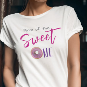 Mom Sweet One Donut Pink Girl 1st Birthday Party T-Shirt