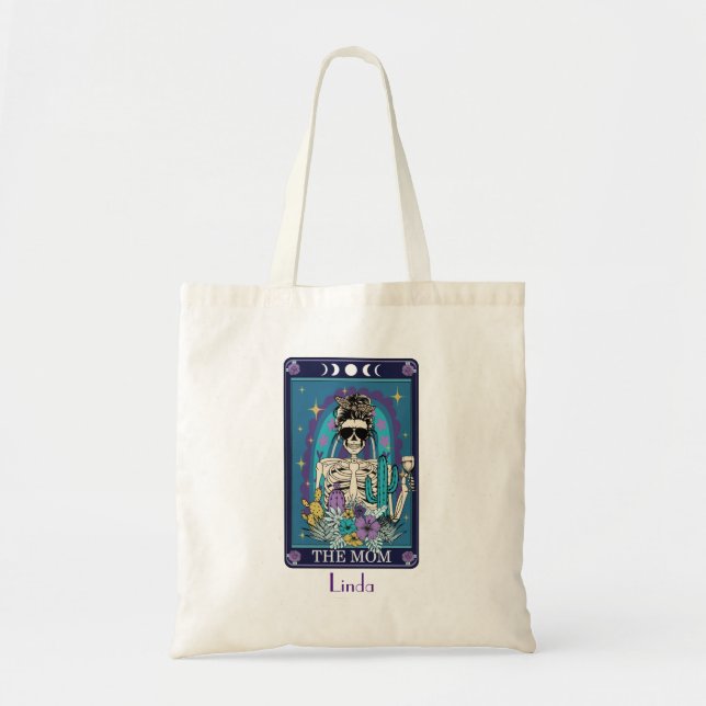 Mom Tarot Card Funny Custom Name Tote Bag (Front)