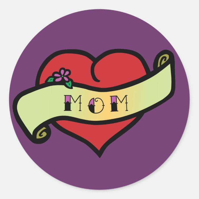 Mom Tattoo Heart Sticker