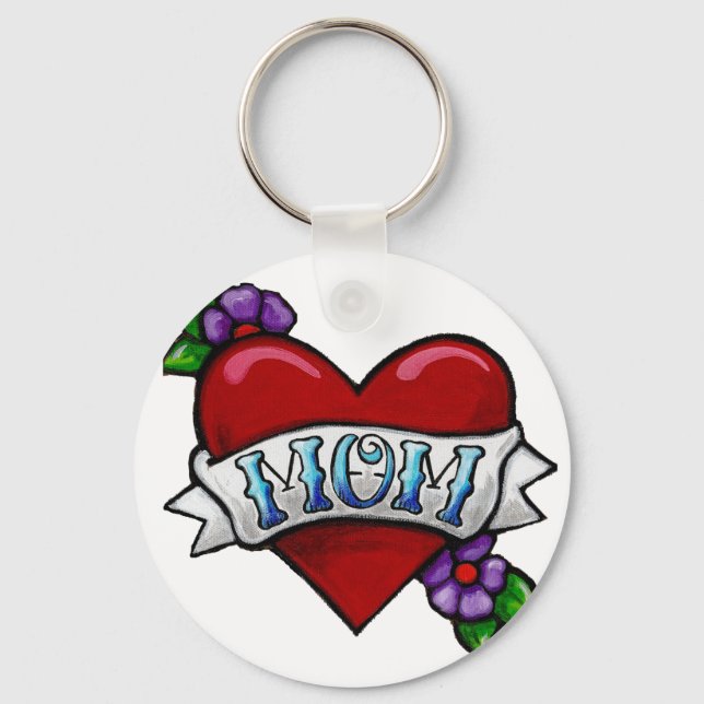 Mom Tattoo Keychain (Front)