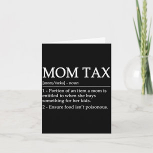 Mom tax definition women's black short sleeve card