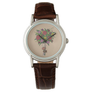 Mom Teacher Children's Hands Flower Bouquet Watch