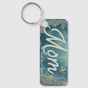 Mom: The Heart of Our Family Keychain