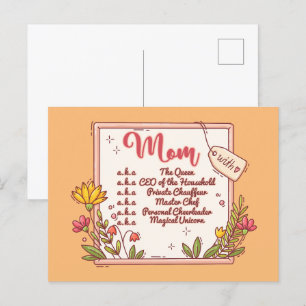Mom the Queen CEO of the Household Postcard