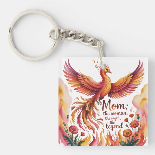 Mom: The Woman, The Myth, The Legend Keychain (Front)