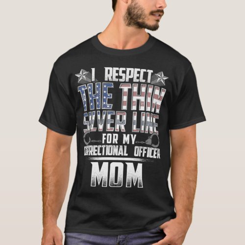 Mom Thin Silver Line Correctional Officer T_Shirt
