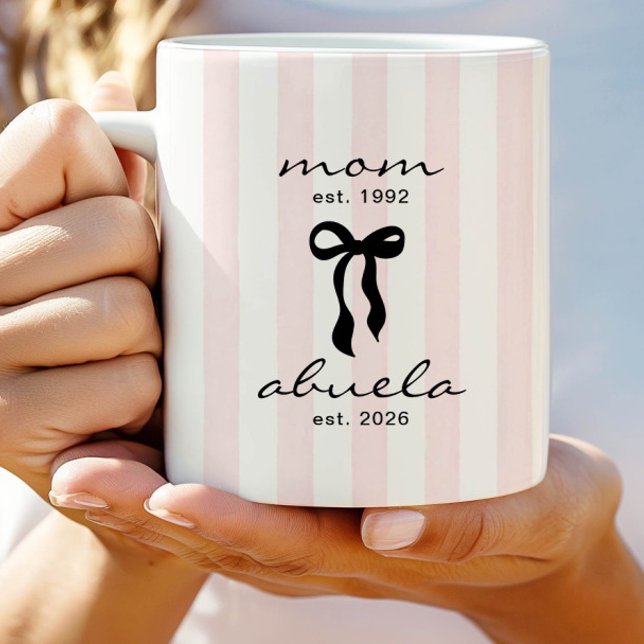 Mom to Abuela Est Mug with Bow (Creator Uploaded)