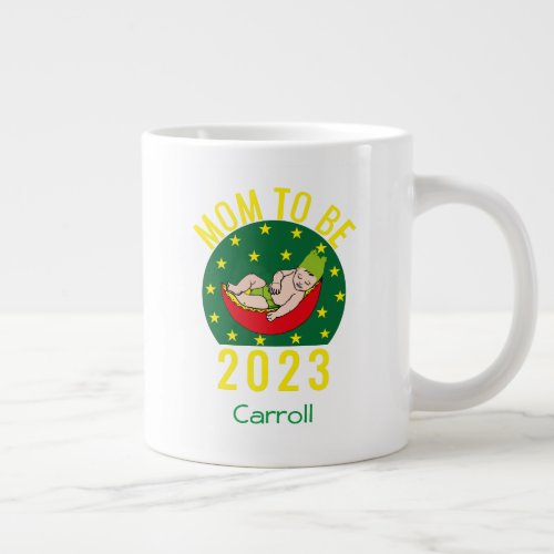 MOM TO BE 2023 PERSONALIZED  COLORFUL FUNNY CUTE  GIANT COFFEE MUG