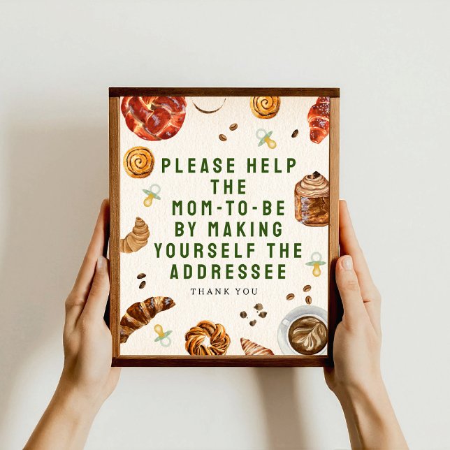 Mom To Be Addressee Pastries Baby Shower Poster (Creator Uploaded)