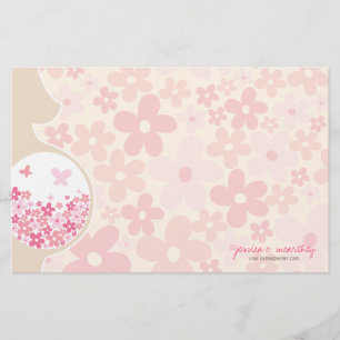 Mom To Be Baby Girl Thank You Note Stationery
