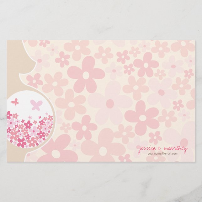 Mom To Be | Baby Girl Thank You Note Stationery (Front)
