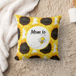  Mom to Be Baby Mother's Day Yellow Sunflower Throw Pillow