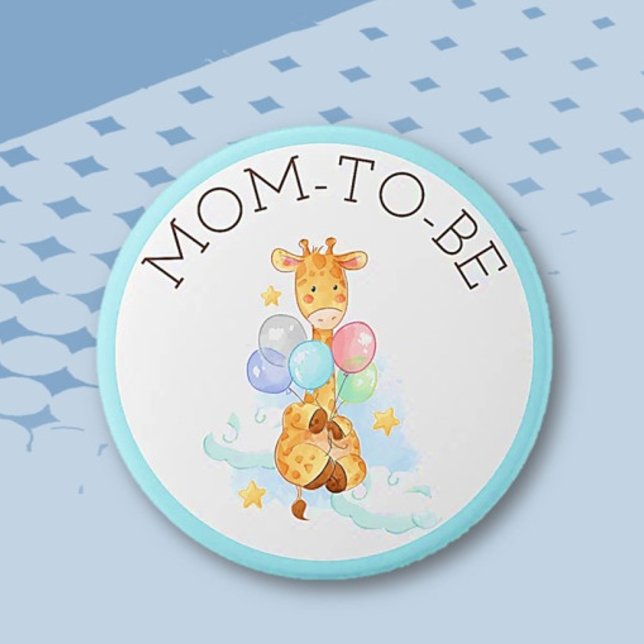 Mom To Be Baby Shower Giraffe Button (Creator Uploaded)