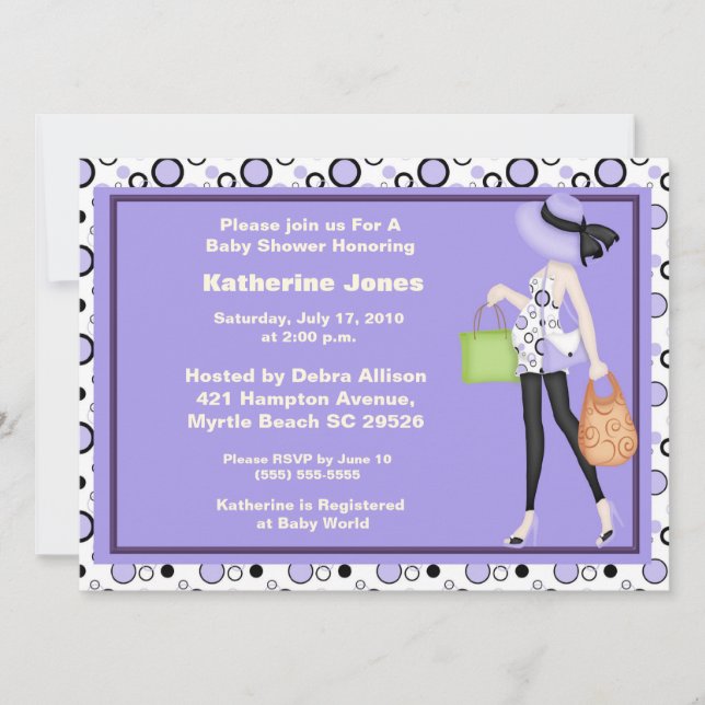 Mom to Be Baby Shower Invitation (Front)