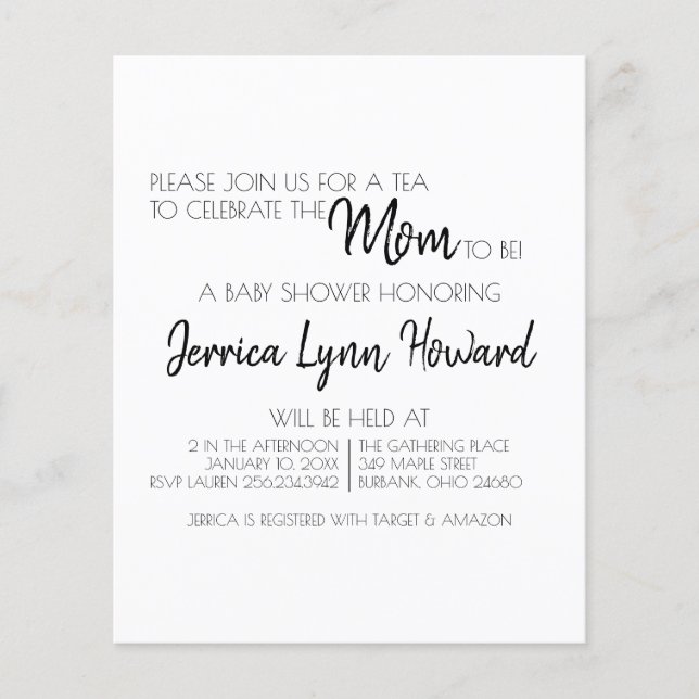 Mom-To-Be Baby Shower Invitation Flyer (Front)