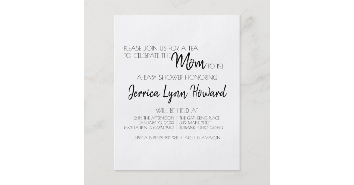 MomToBe Baby Shower Invitation Flyer Zazzle