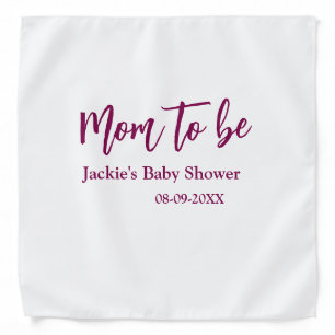 Mom to be baby shower name date pink simple minima bandana