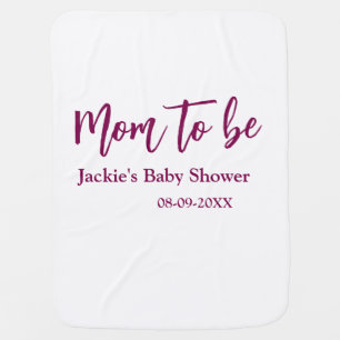 Mom to be baby shower name date pink simple minima blanket
