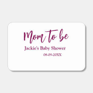 Mom to be baby shower name date pink simple minima matchboxes