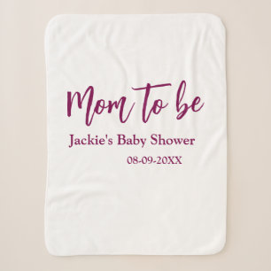 Mom to be baby shower name date pink simple minima sherpa blanket