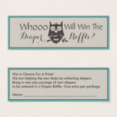 Mom To Be Baby Shower Owl Diaper Raffle (Front & Back)