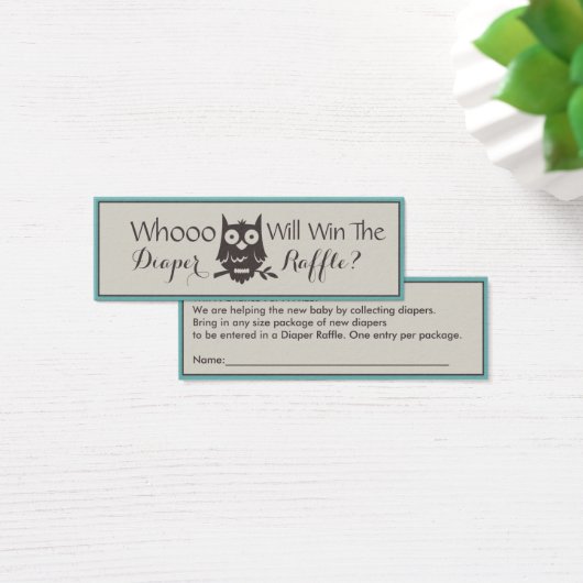Mom To Be Baby Shower Owl Diaper Raffle (Desk)